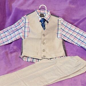 Izod Beige and Blue Kids Matching Set